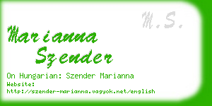 marianna szender business card